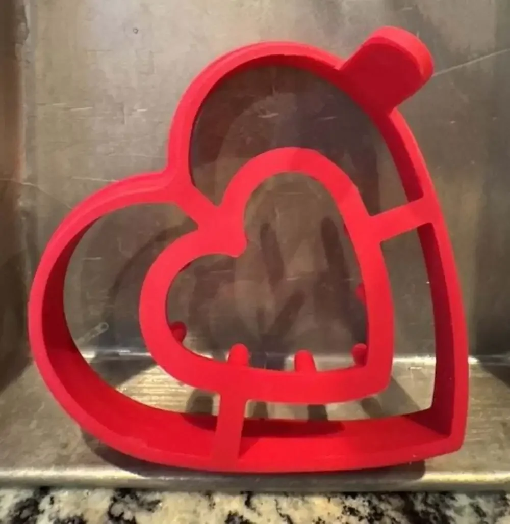 Red Silicone Egg and Pancake Mold Set of 3 Shapes